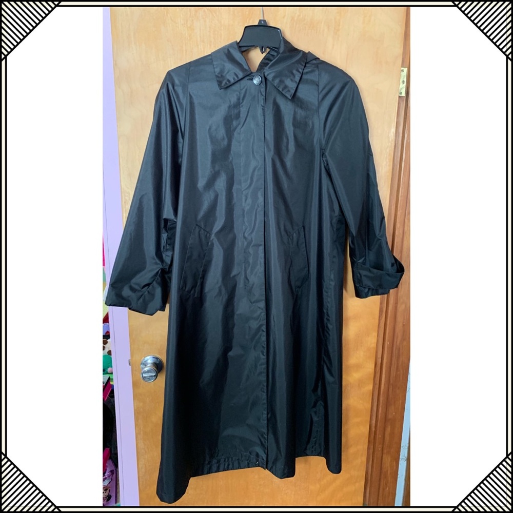 Totes Rain Trench Coat 10 Black